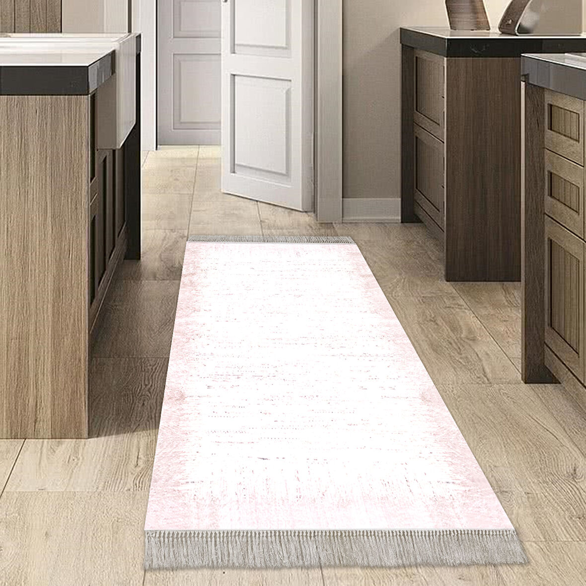 Dekoreko Kaymaz Taban Djt Mutfak Halısı Star Pamuk Saçaklı Modern 1342