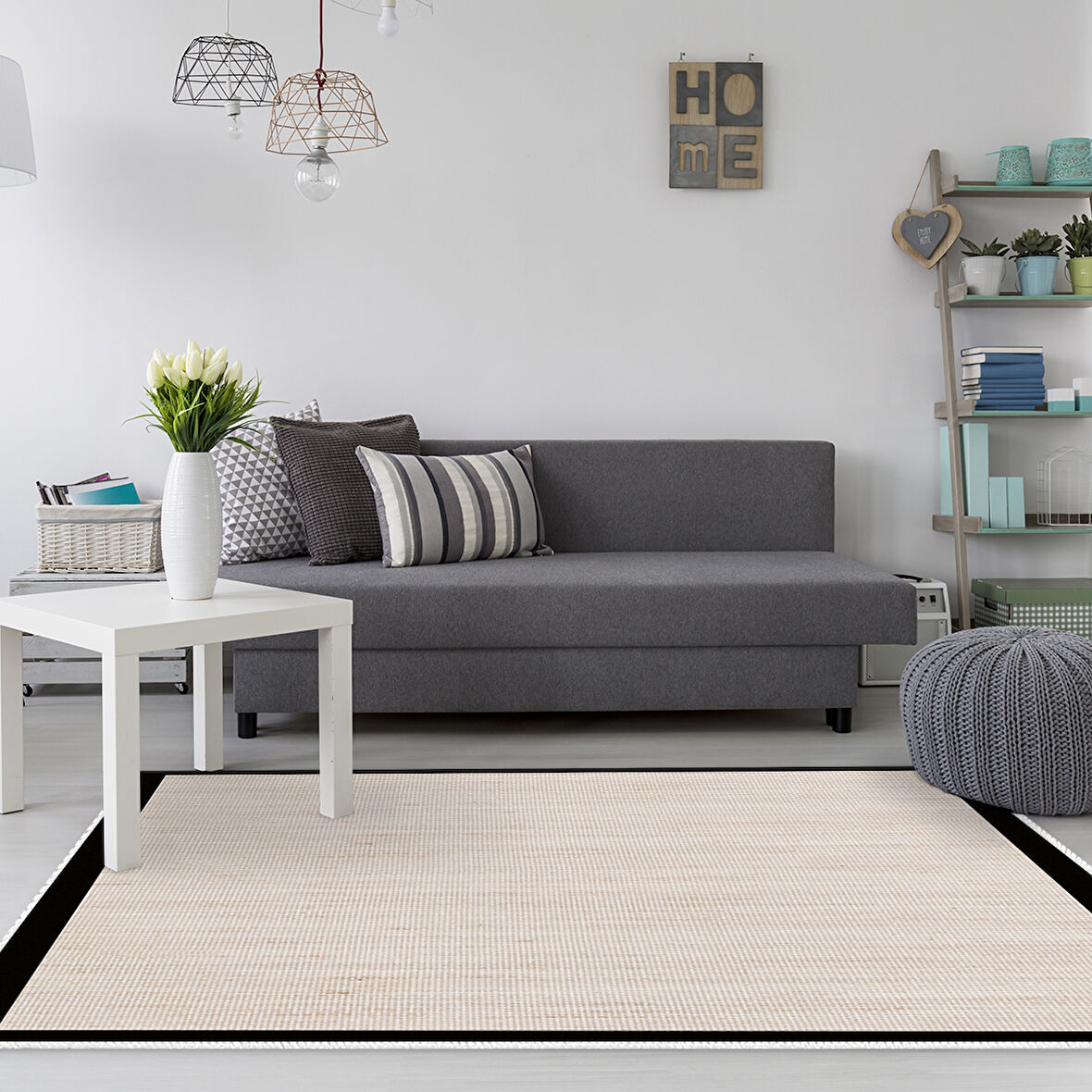 Alanur Home Kaymaz Taban Djt Banyo Mutfak Salon Halı  Trend Dokuma Desen E5007