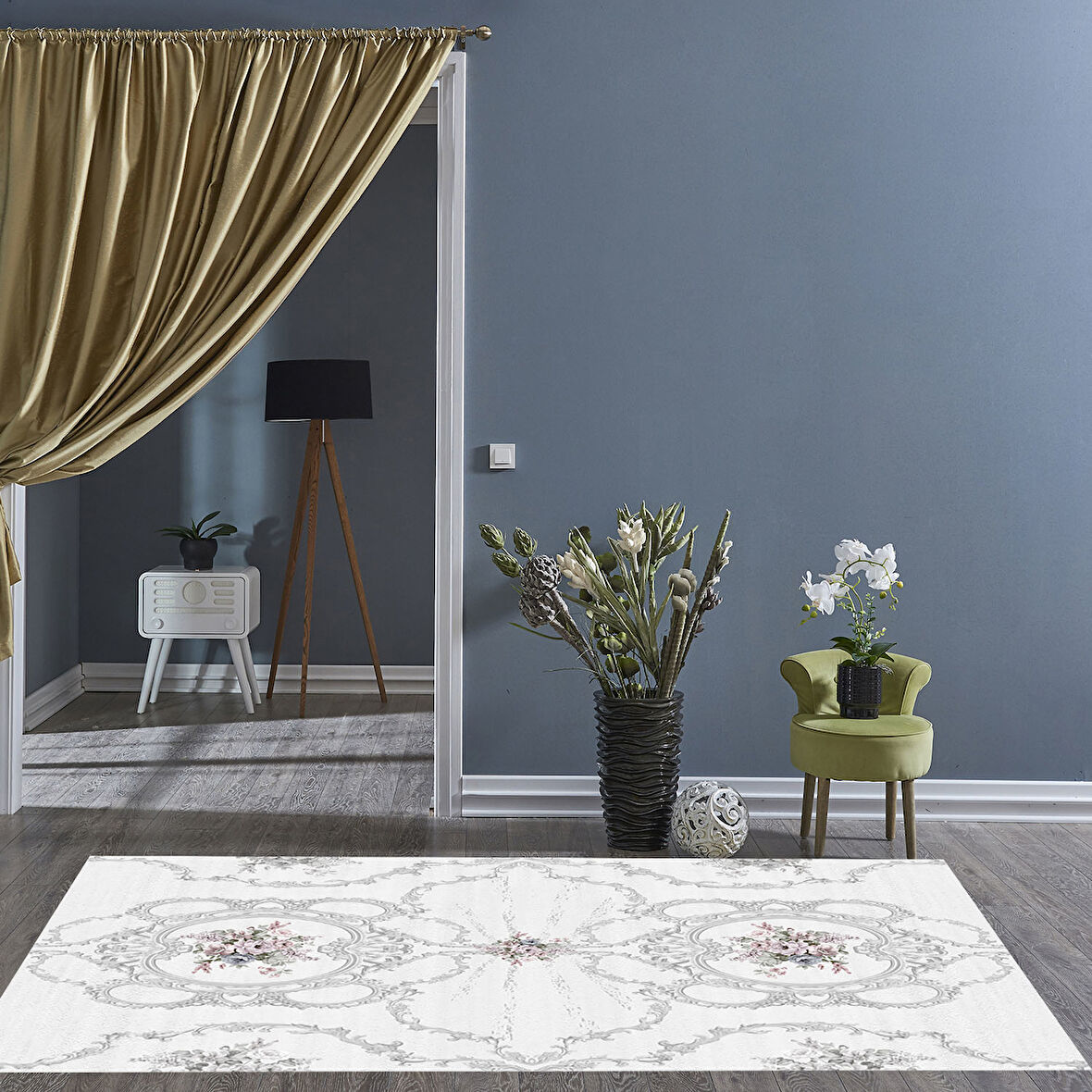 Dekoreko Kaymaz Taban Djt Salon Halısı Yıldız Deri Modern 1494