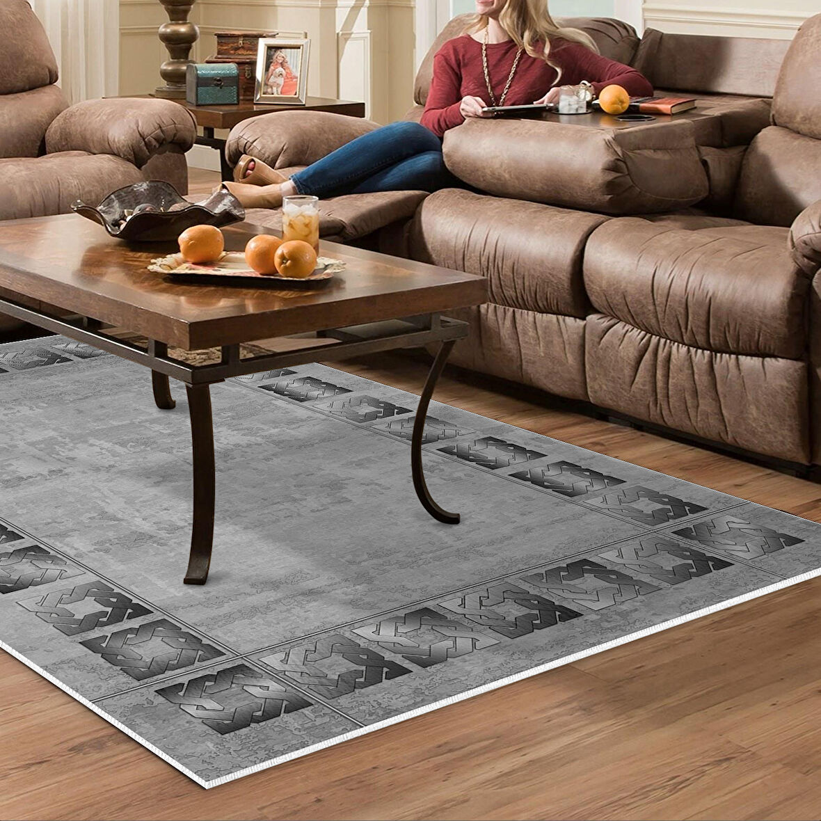 Dekoreko Kaymaz Taban Djt Salon Halısı Trend Modern 691M