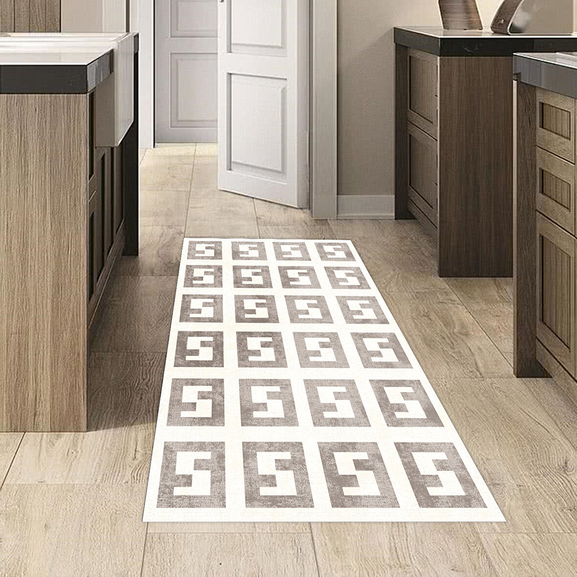 Dekoreko Kaymaz Taban Djt Mutfak Halısı Trend Modern 606M