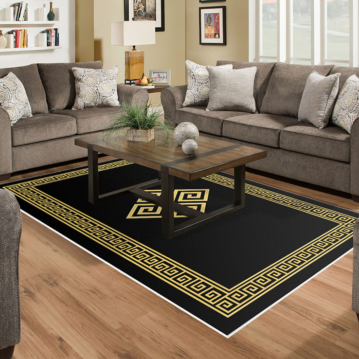 Dekoreko Kaymaz Taban Djt Salon Halısı Yıldız Deri Modern 656M