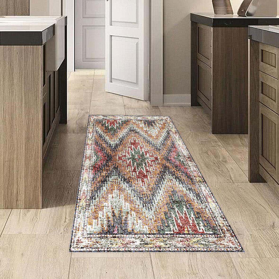 Dekoreko Kaymaz Taban Djt Mutfak Halısı Star Pamuk İskandinav F5003