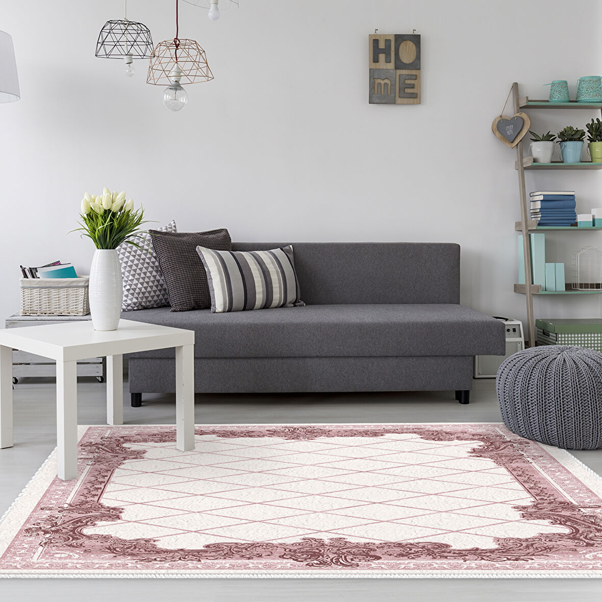 Dekoreko Kaymaz Taban Djt Salon Halısı Star Pamuk Modern 748