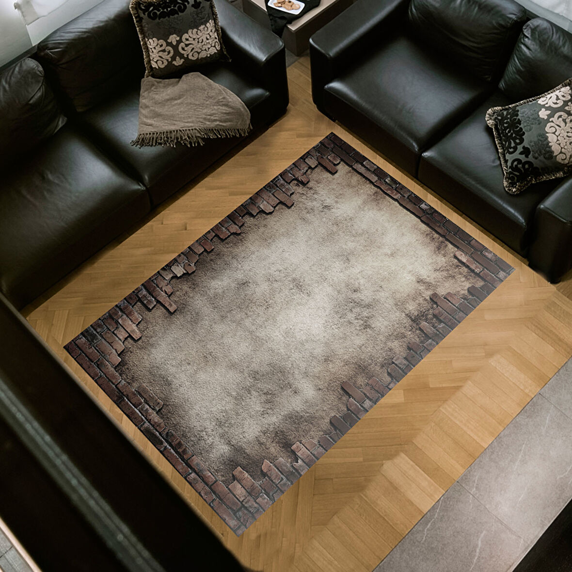 Dekoreko Kaymaz Taban Djt Salon Halısı Star Pamuk Modern F5049