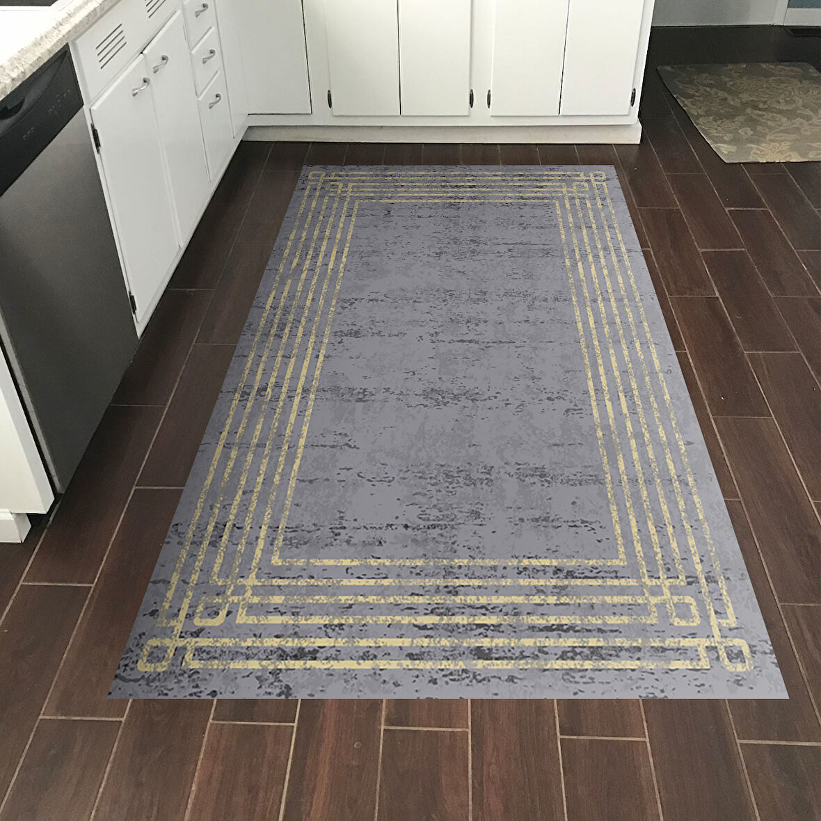 Dekoreko Kaymaz Taban Djt Mutfak Halısı Trend Modern M5142