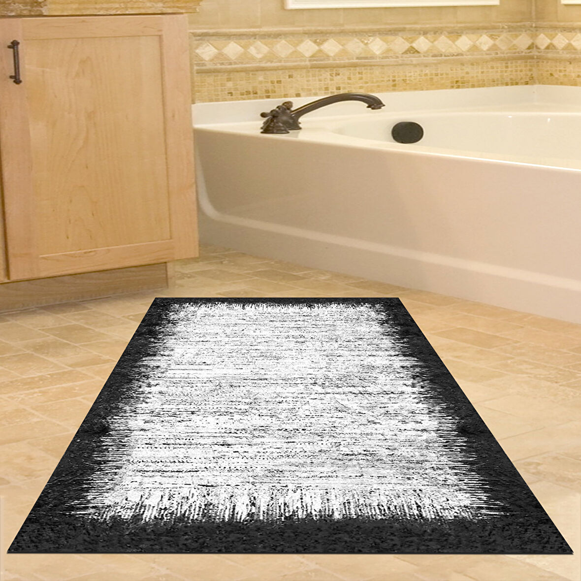 Dekoreko Kaymaz Taban Djt Banyo Halısı Trend Modern 1342