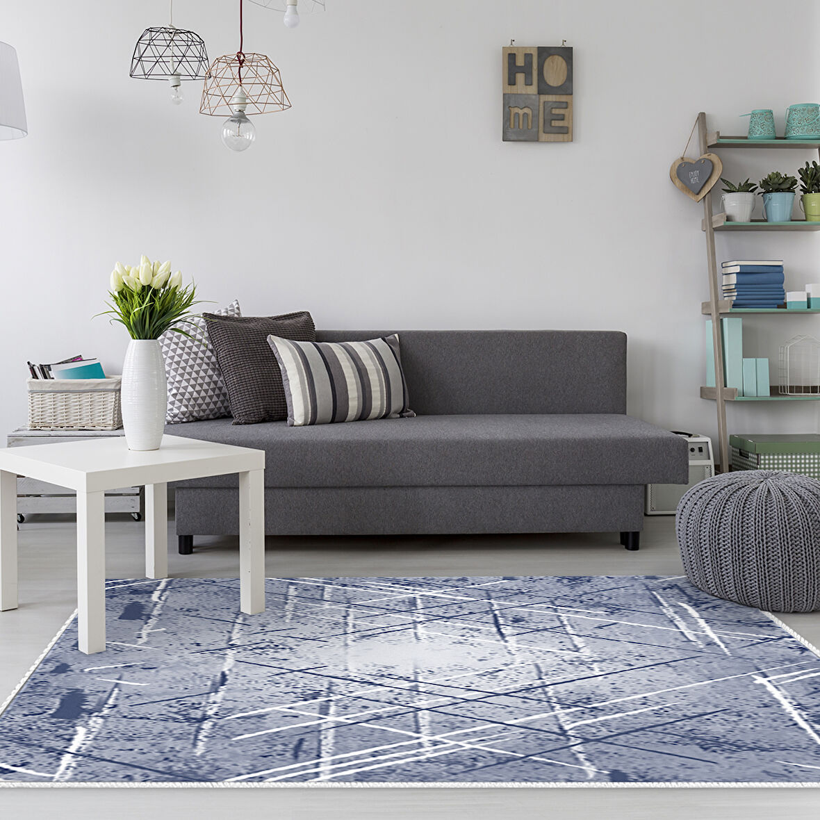 Dekoreko Kaymaz Taban Djt Salon Halısı Star Pamuk Modern M5003