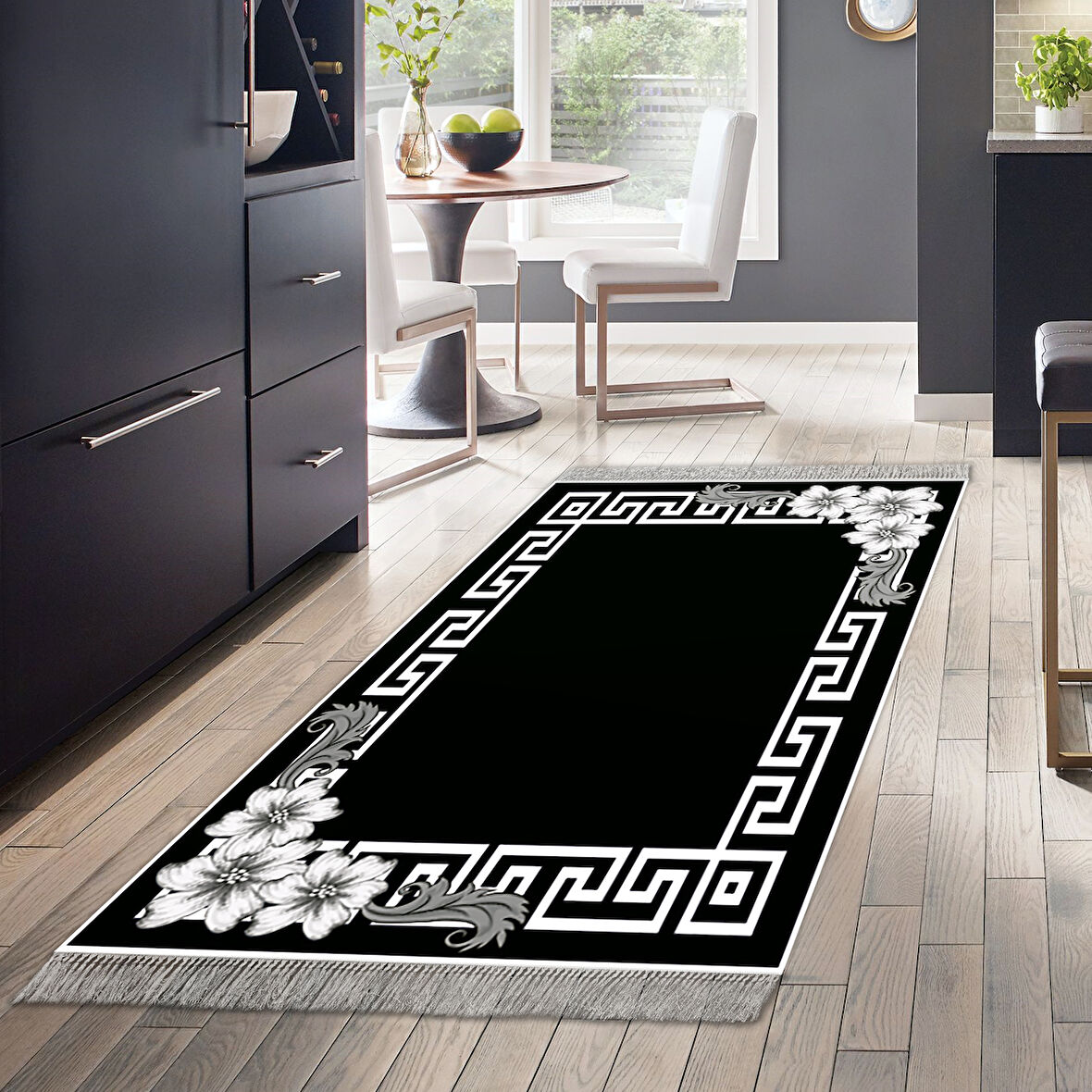 Dekoreko Kaymaz Taban Djt Mutfak Halısı Trend Saçaklı Modern Kt494