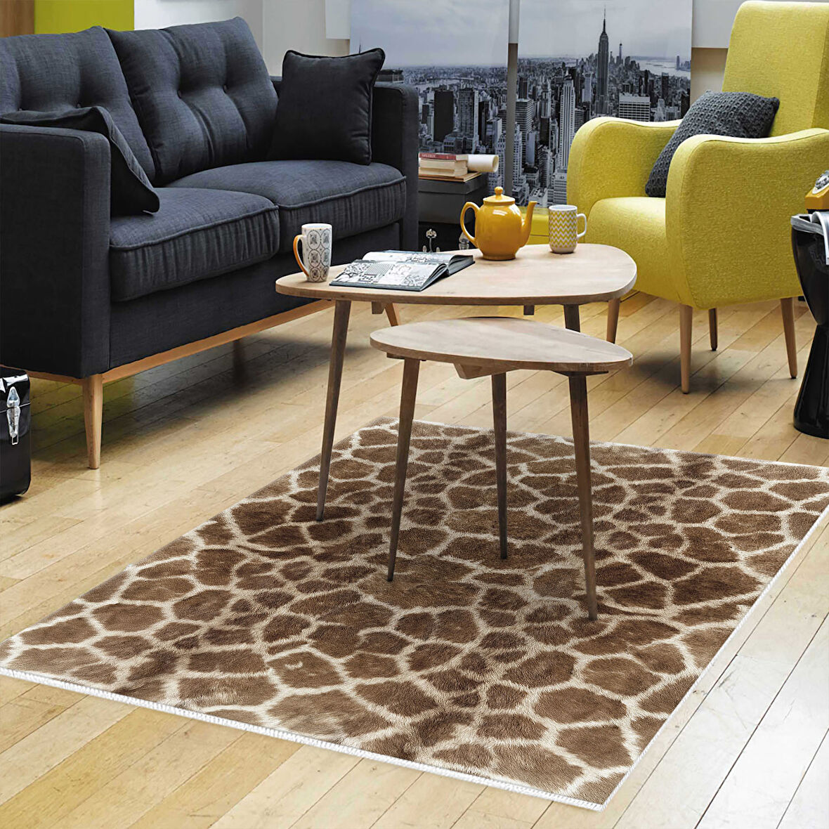 Dekoreko Kaymaz Taban Djt Salon Halısı Trend Modern 1910
