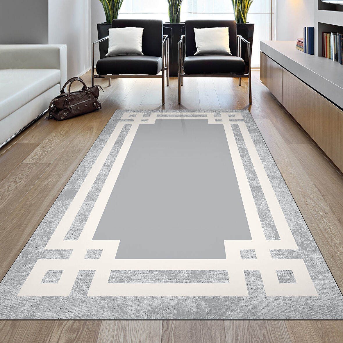 Dekoreko Kaymaz Taban Djt Salon Halısı Yıldız Deri Modern 657M