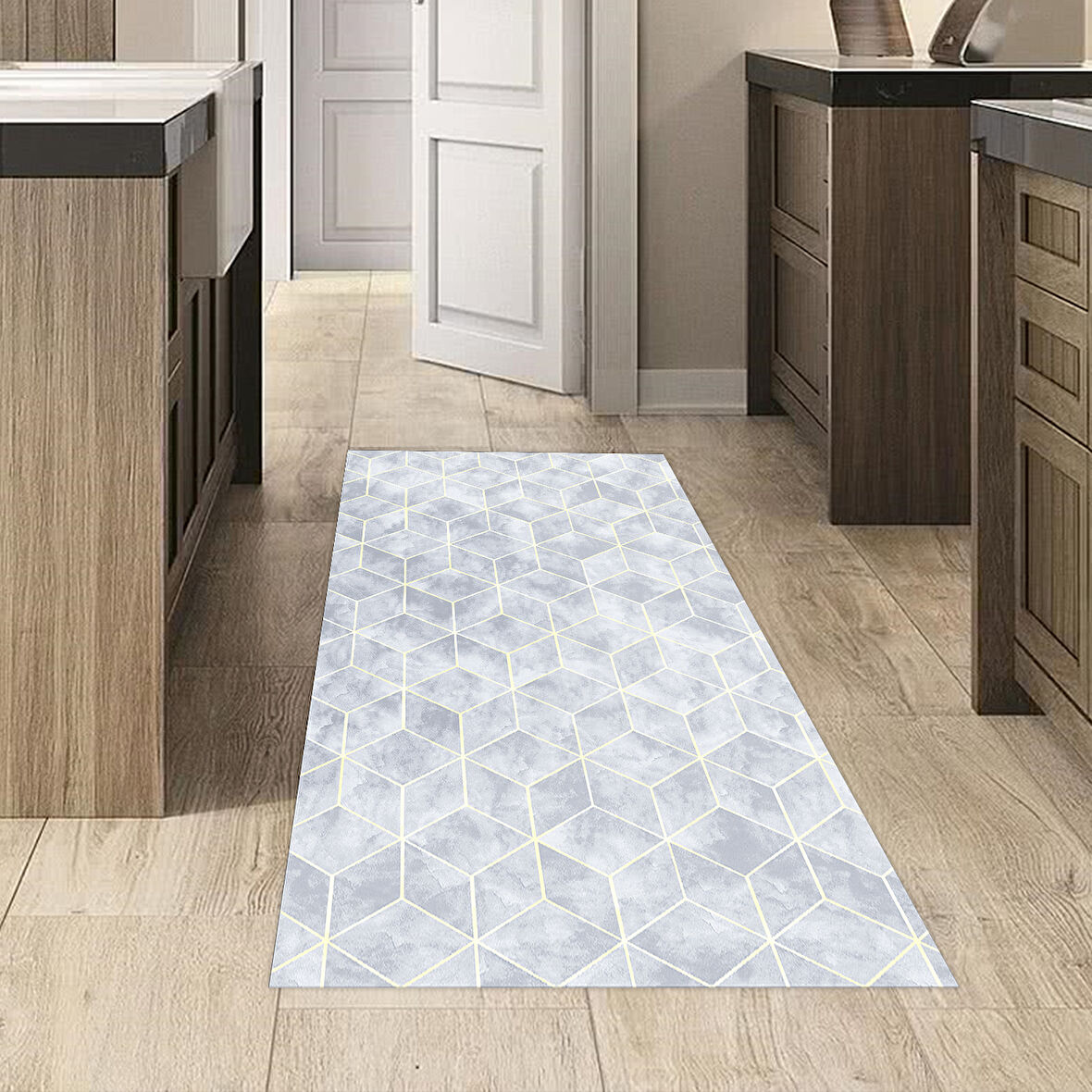 Dekoreko Kaymaz Taban Djt Mutfak Halısı Trend Modern 627M