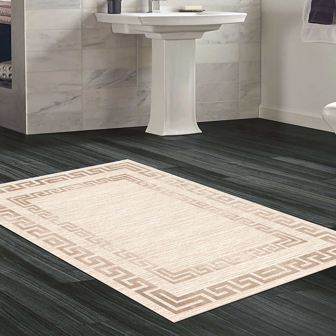 Dekoreko Kaymaz Taban Djt Banyo Halısı Trend Modern F5036
