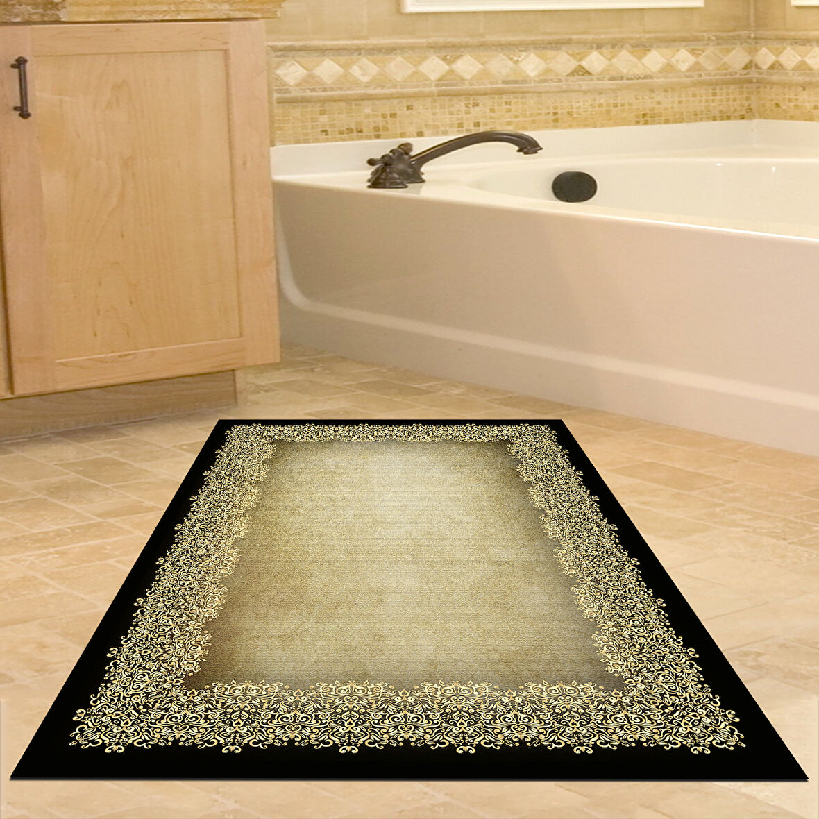 Dekoreko Kaymaz Taban Djt Banyo Halısı Trend Modern 1674