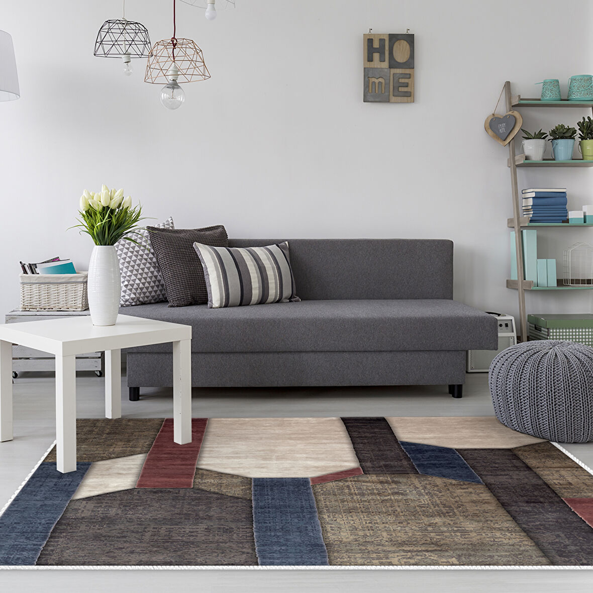 Dekoreko Kaymaz Taban Djt Salon Halısı Yıldız Deri Modern S6505