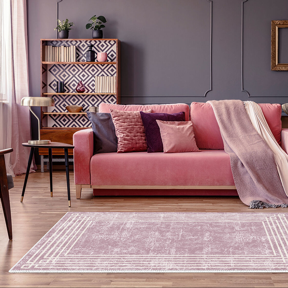 Dekoreko Kaymaz Taban Djt Salon Halısı Yıldız Deri Modern M5142