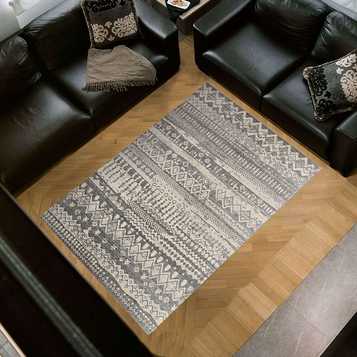 Dekoreko Kaymaz Taban Djt Salon Halısı Star Pamuk İskandinav F5080