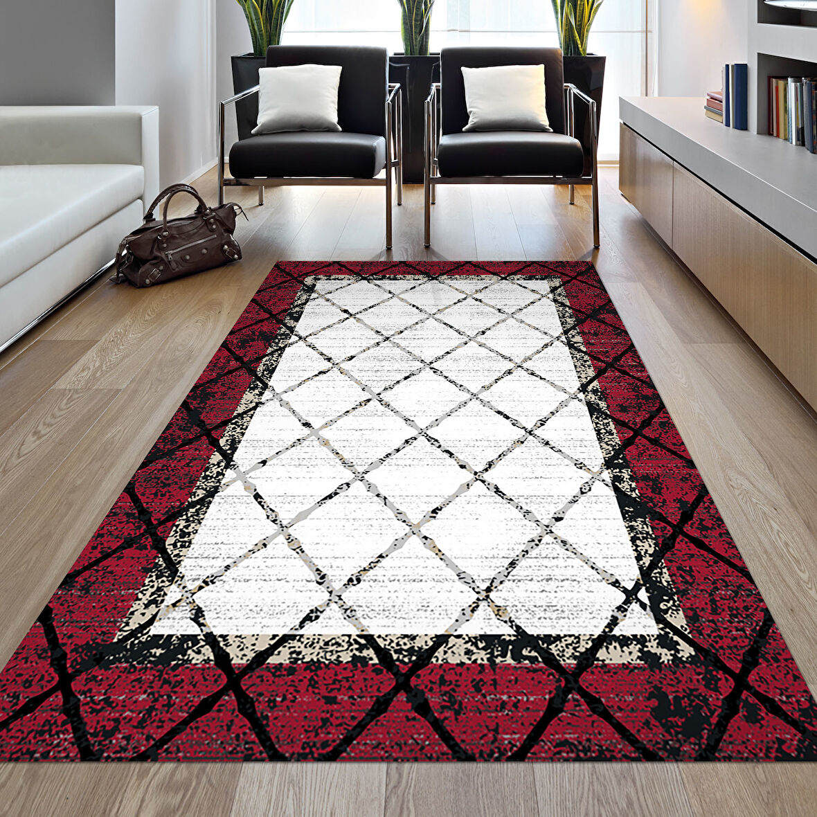 Dekoreko Kaymaz Taban Djt Salon Halısı Trend Modern M5129