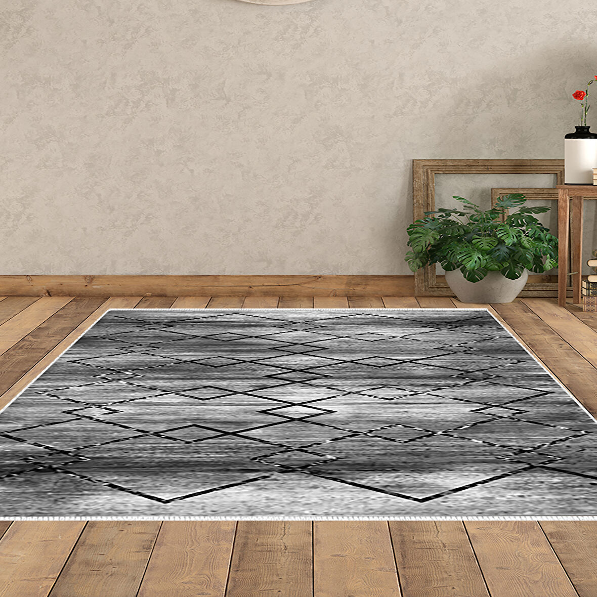 Dekoreko Kaymaz Taban Djt Salon Halısı Star Pamuk Modern M5006