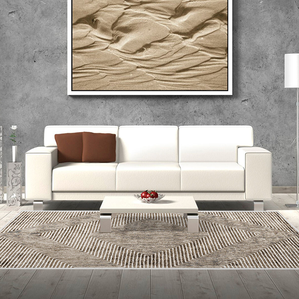 Dekoreko Kaymaz Taban Djt Salon Halısı Yıldız Deri Modern Mu134