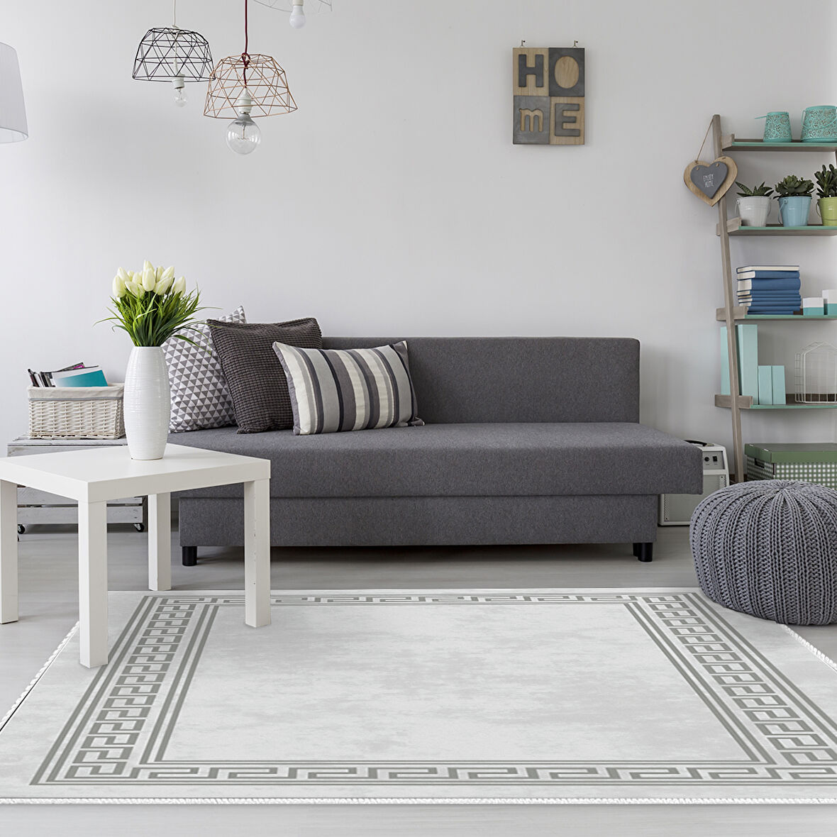 Dekoreko Kaymaz Taban Djt Salon Halısı Yıldız Deri Modern 626M