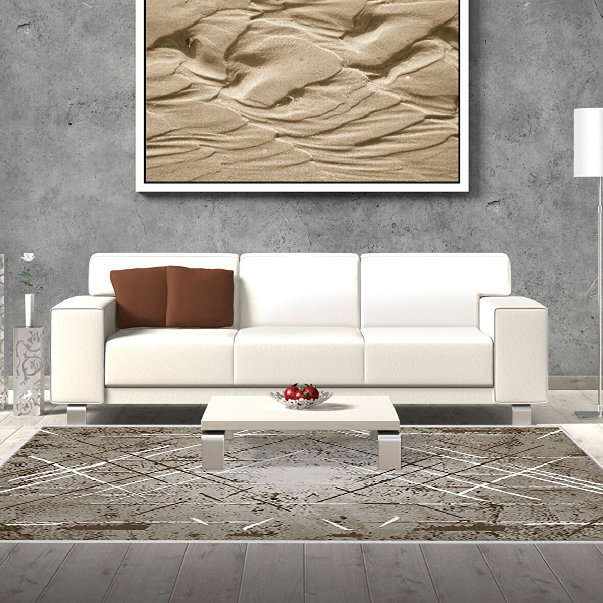 Dekoreko Kaymaz Taban Djt Salon Halısı Star Pamuk Modern M5003