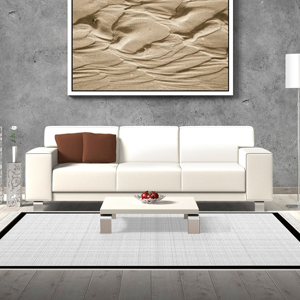 Alanur Home Kaymaz Taban Djt Banyo Mutfak Salon Halı  Trend Saçaklı Dokuma Desen E5007