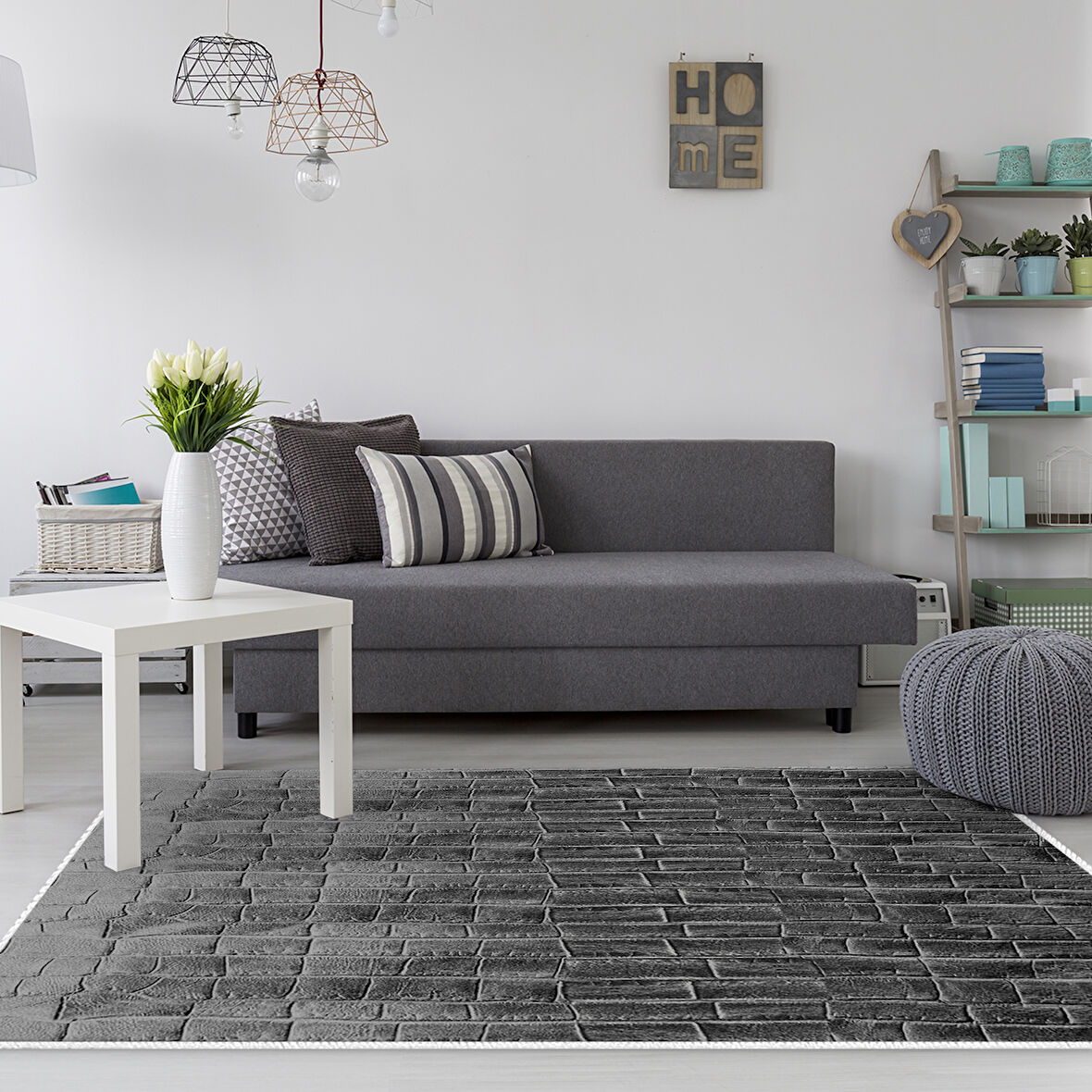 Dekoreko Kaymaz Taban Djt Salon Halısı Star Pamuk Modern 1911