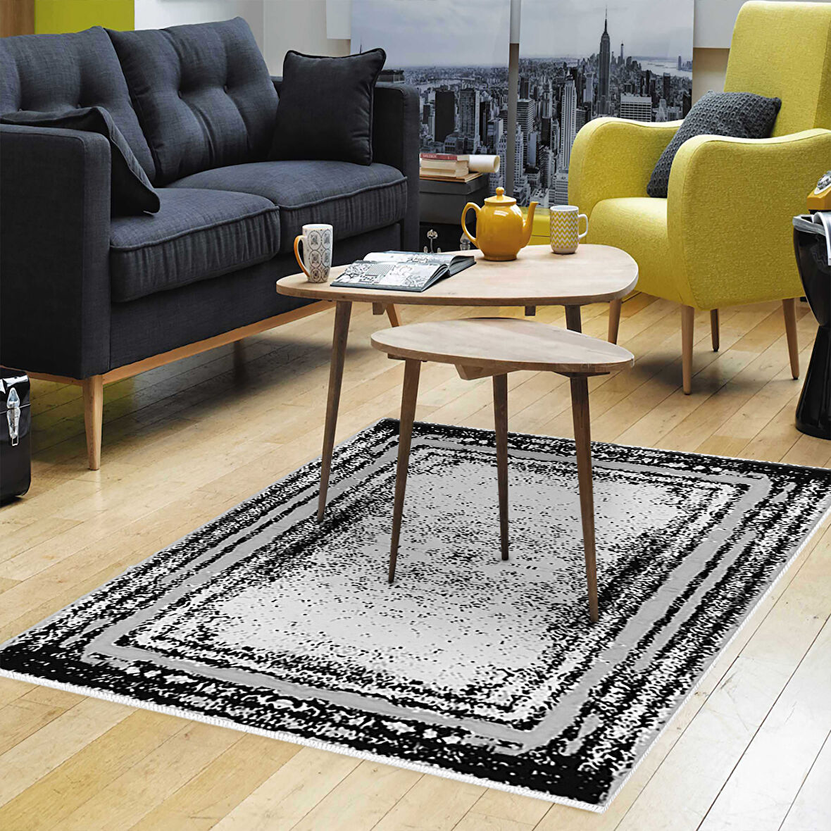 Dekoreko Kaymaz Taban Djt Salon Halısı Trend Modern M5132