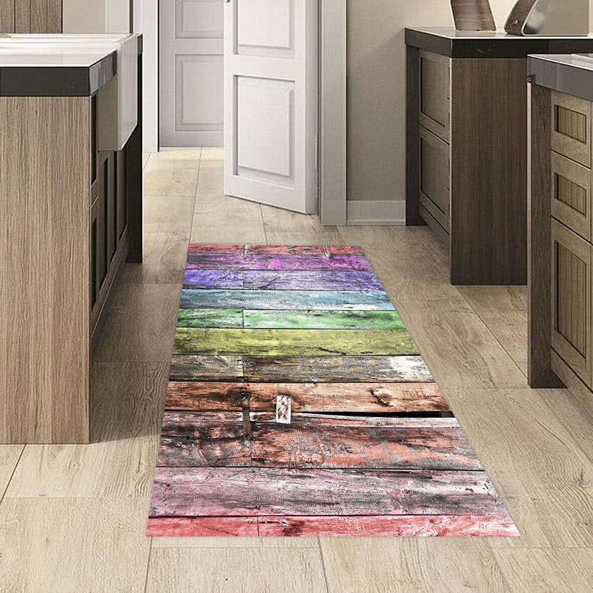 Dekoreko Kaymaz Taban Djt Mutfak Halısı Star Pamuk Modern Mu136