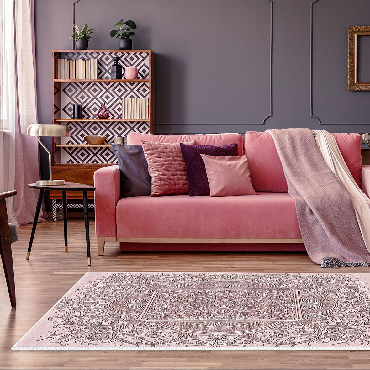 Dekoreko Kaymaz Taban Djt Salon Halısı Yıldız Deri Modern 1488