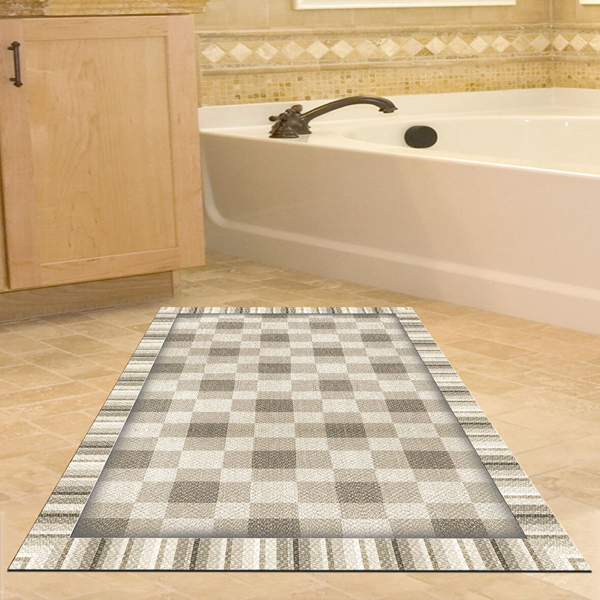 Dekoreko Kaymaz Taban Djt Banyo Halısı Trend Modern 1913