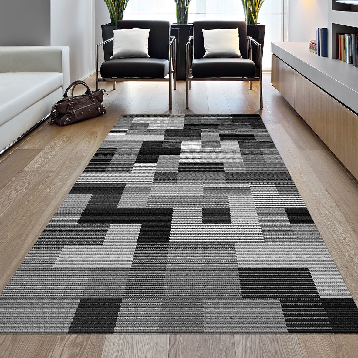 Dekoreko Kaymaz Taban Djt Salon Halısı Star Pamuk Modern Mu113