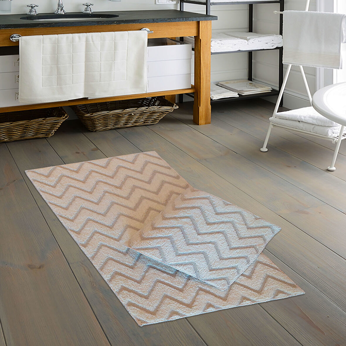 Welsoft Zigzag Bambo Klozet Takimi 2 Pcs