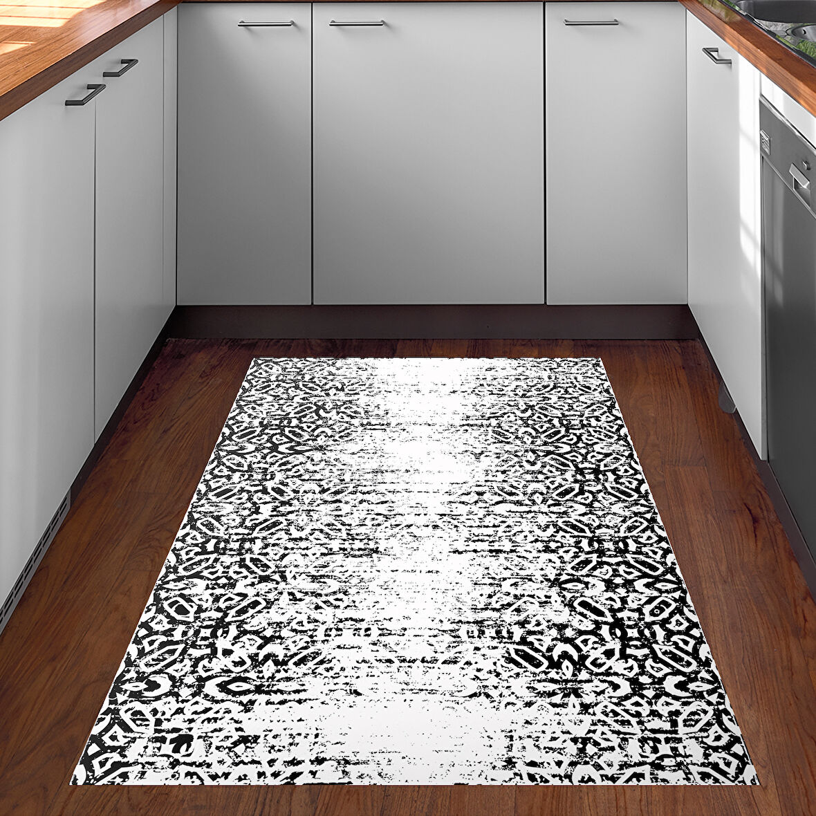 Dekoreko Kaymaz Taban Djt Mutfak Halısı Yıldız Deri İskandinav Mu123