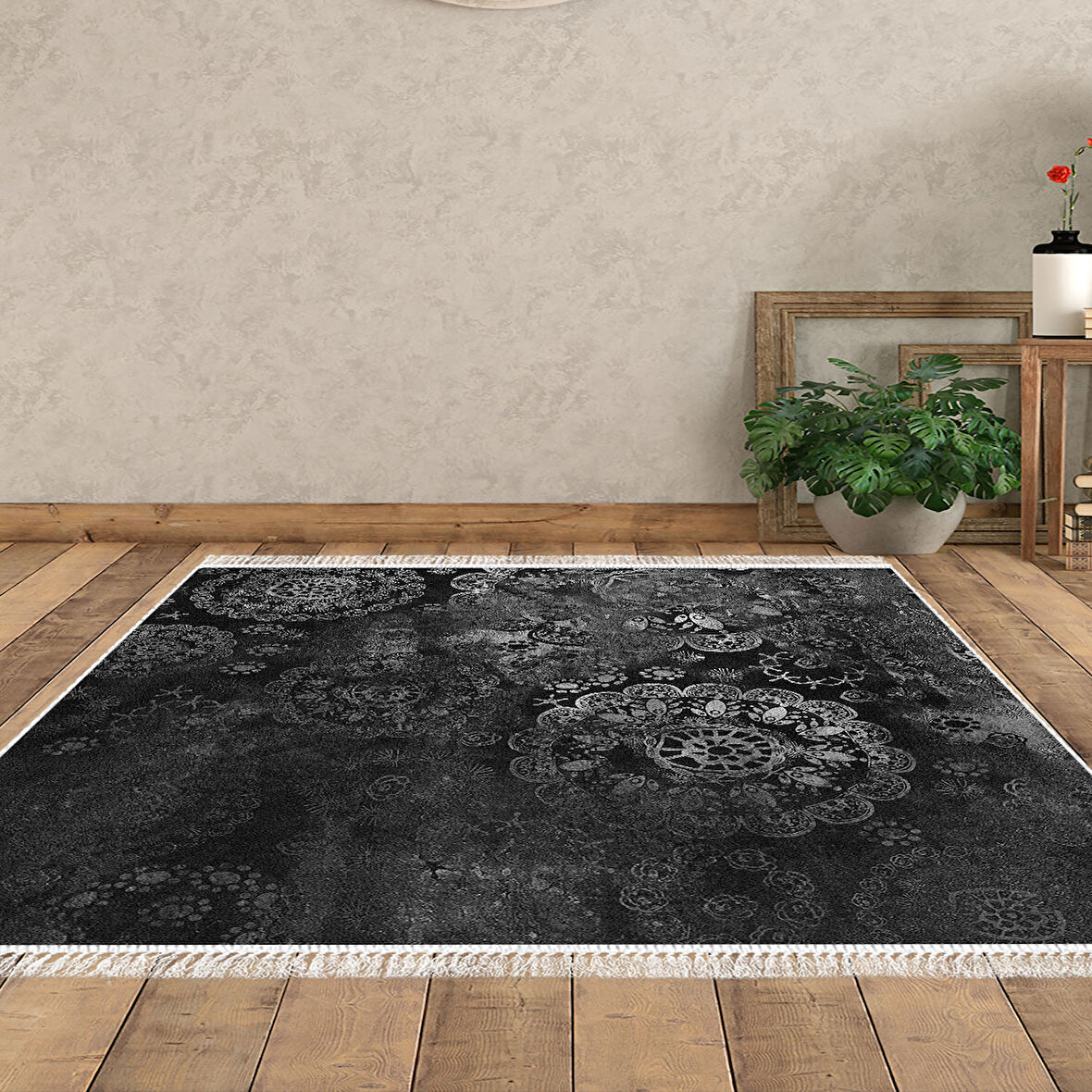 Dekoreko Kaymaz Taban Djt Salon Halısı Star Pamuk Saçaklı Modern 1999