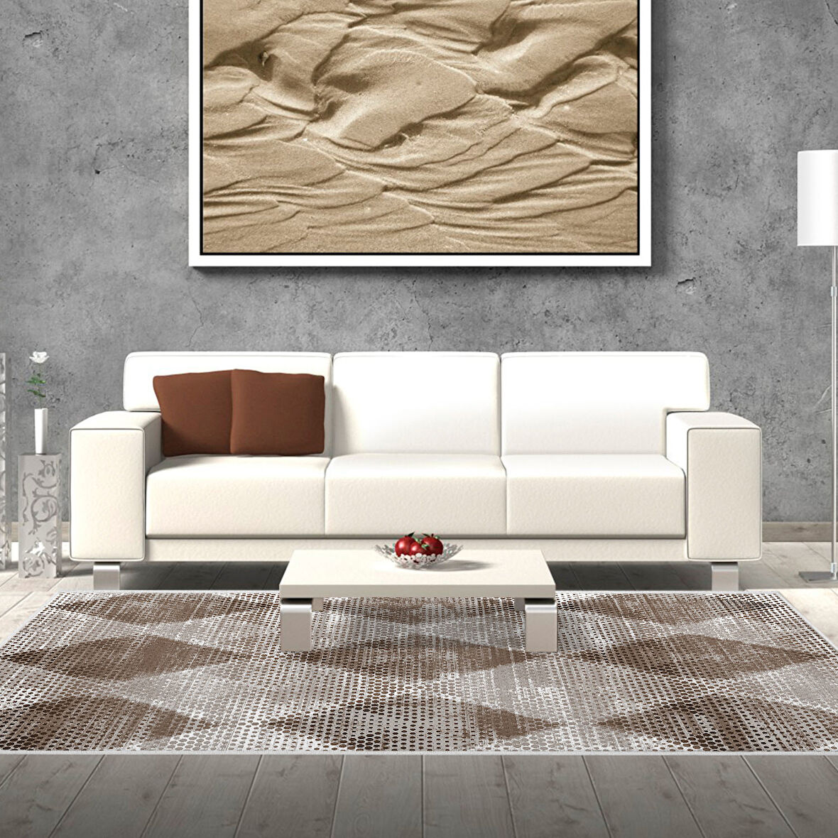 Dekoreko Kaymaz Taban Djt Salon Halısı Yıldız Deri İskandinav F5131