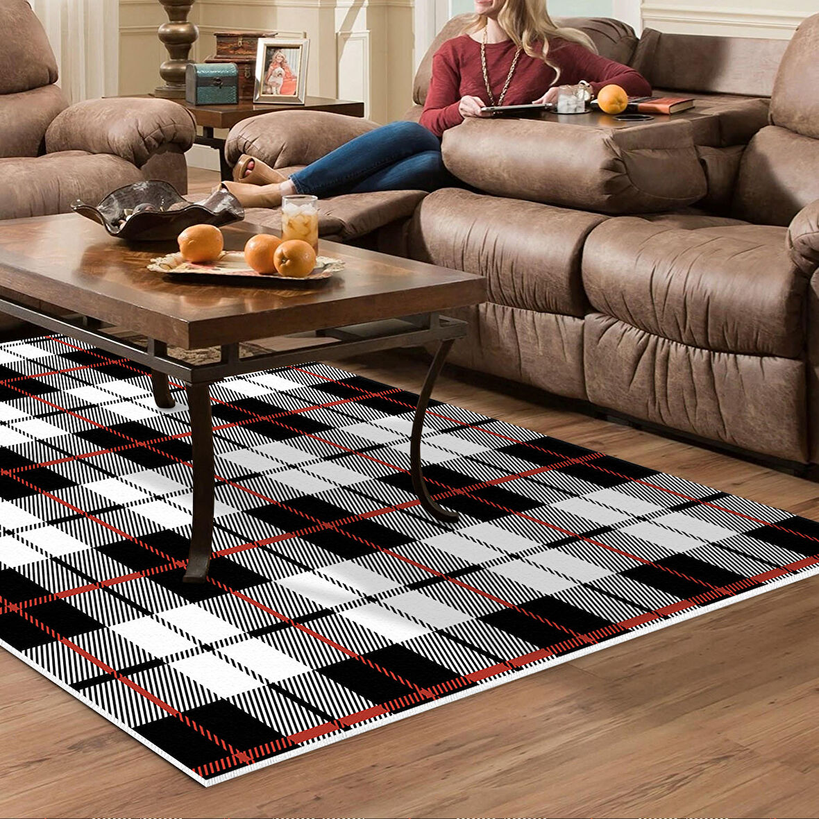 Dekoreko Kaymaz Taban Djt Salon Halısı Yıldız Deri Modern 750