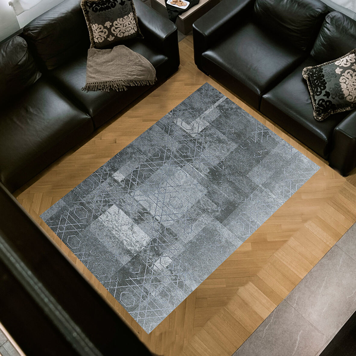 Dekoreko Kaymaz Taban Djt Salon Halısı Star Pamuk İskandinav F5132