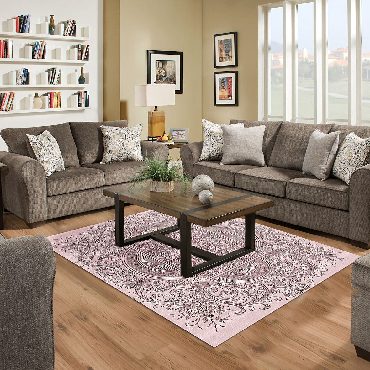 Dekoreko Kaymaz Taban Djt Salon Halısı Star Pamuk Modern 1488