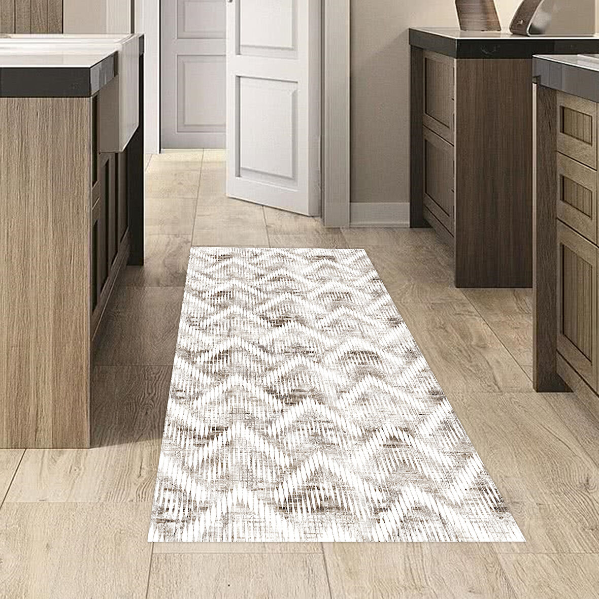 Dekoreko Kaymaz Taban Djt Mutfak Halısı Star Pamuk İskandinav F5124