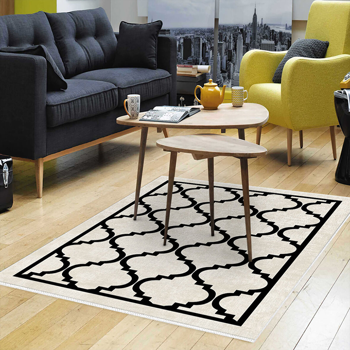 Dekoreko Kaymaz Taban Djt Salon Halısı Trend Modern 688M