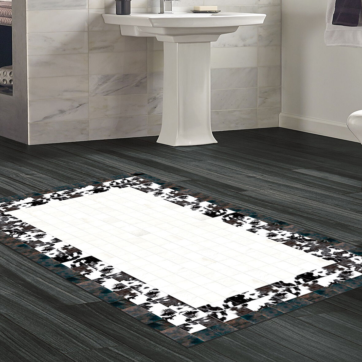 Dekoreko Kaymaz Taban Djt Banyo Halısı Trend Modern 1495