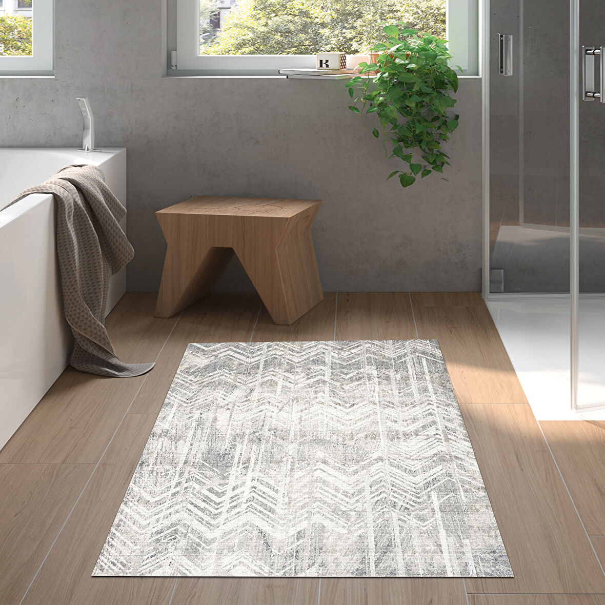 Dekoreko Kaymaz Taban Djt Banyo Halısı Trend İskandinav F5083