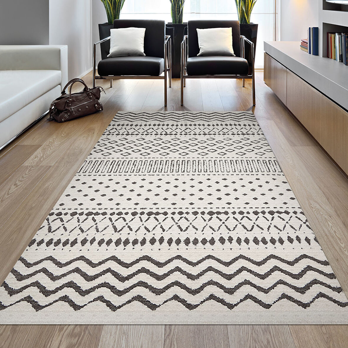 Dekoreko Kaymaz Taban Djt Salon Halısı Star Pamuk İskandinav F5086