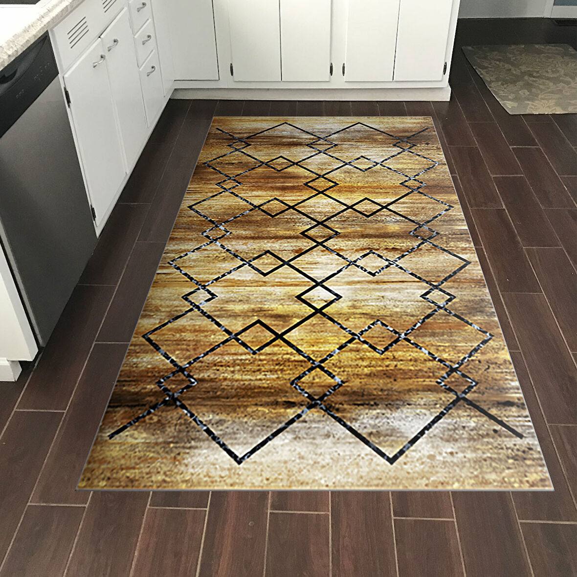 Dekoreko Kaymaz Taban Djt Mutfak Halısı Trend Modern M5006