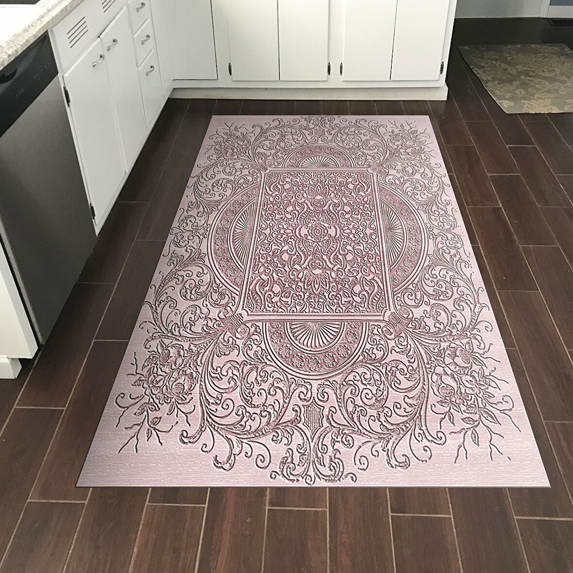 Dekoreko Kaymaz Taban Djt Mutfak Halısı Yıldız Deri Modern 1488