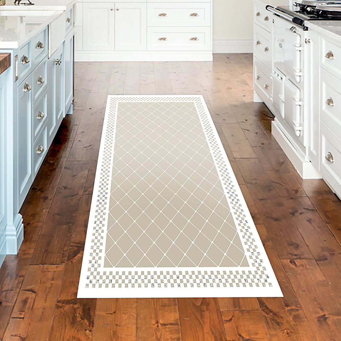 Dekoreko Kaymaz Taban Djt Mutfak Halısı Yıldız Deri Modern 603M