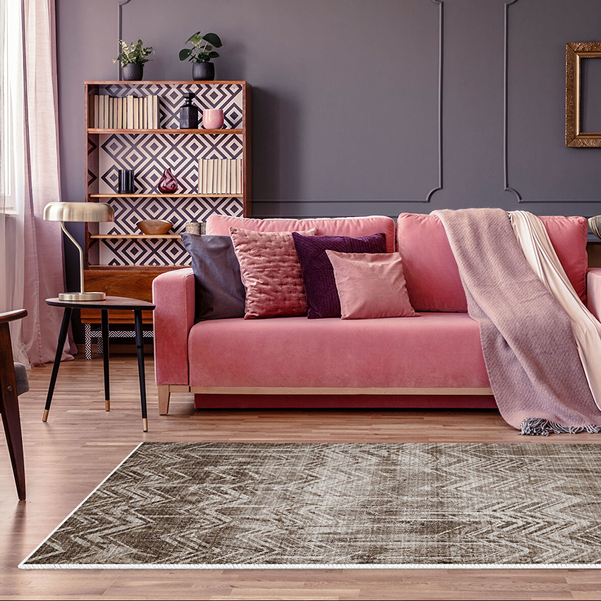 Dekoreko Kaymaz Taban Djt Salon Halısı Yıldız Deri İskandinav F5083