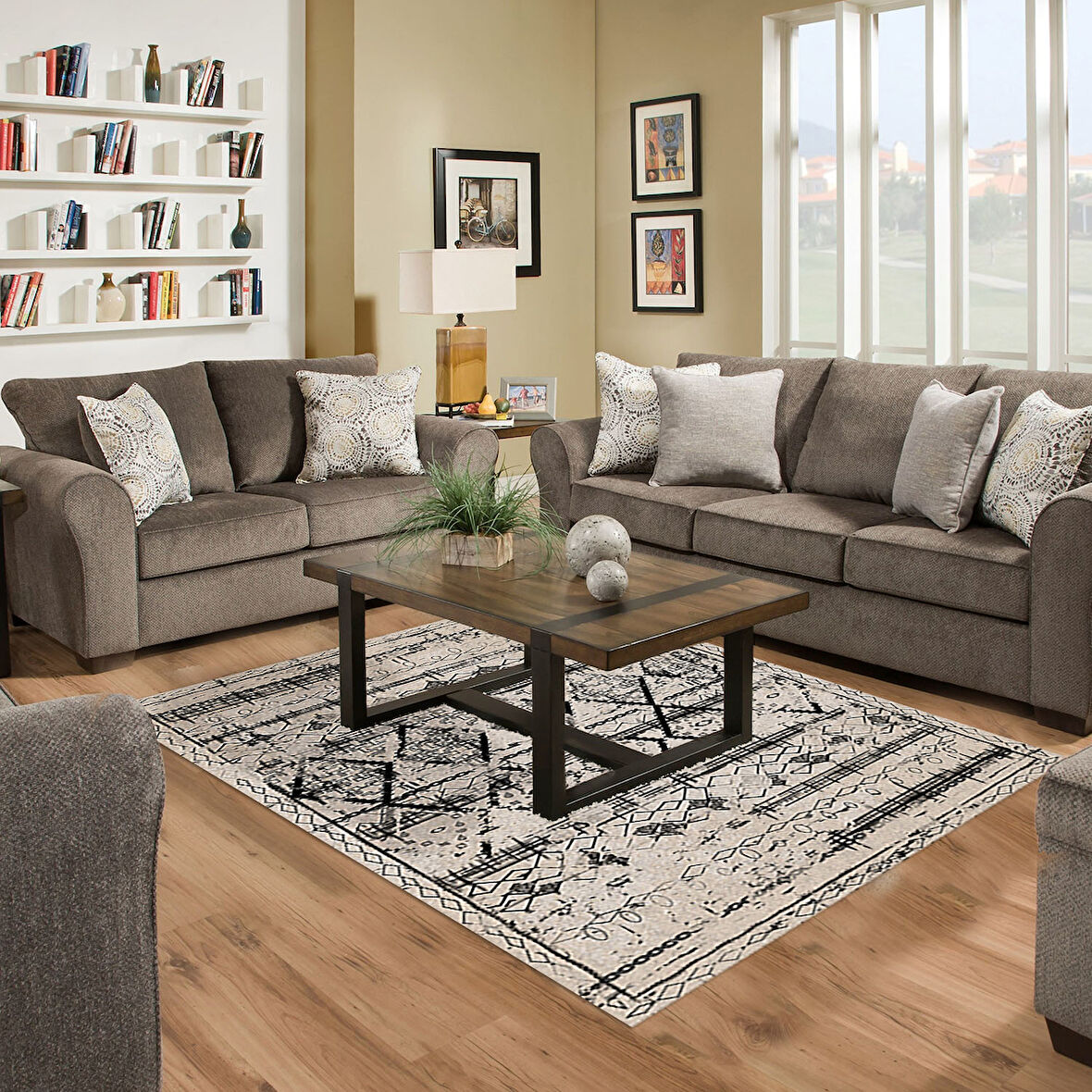 Dekoreko Kaymaz Taban Djt Salon Halısı Star Pamuk İskandinav M5141